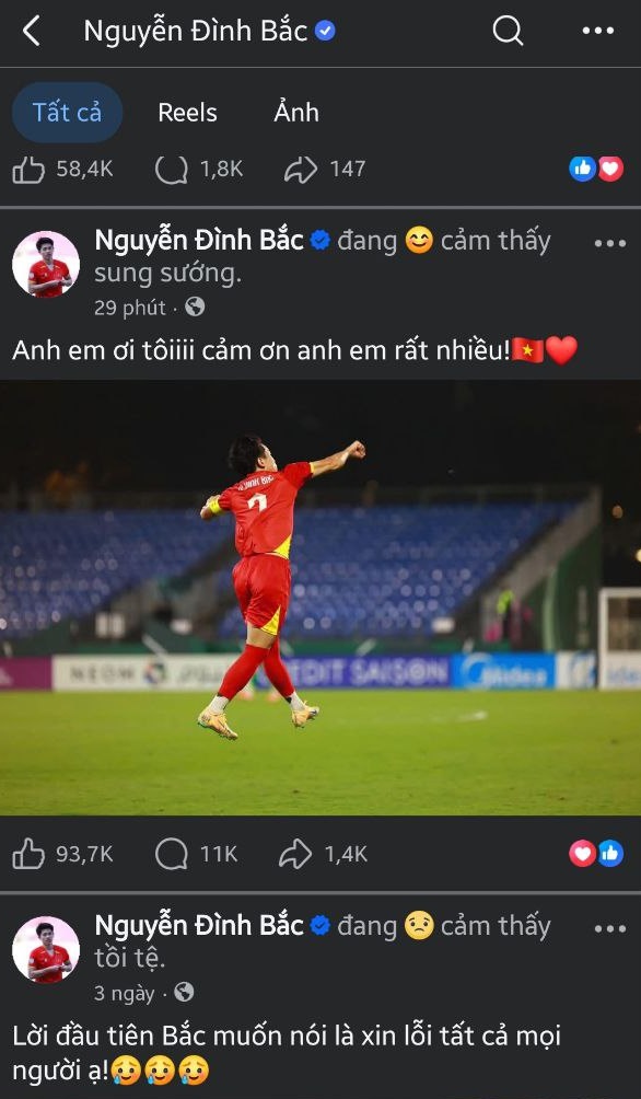 Bị thẻ đỏ rời s&acirc;n, Đ&igrave;nh Bắc n&oacute;i lời thật l&ograve;ng với đồng đội sau khi U23 Việt Nam xuất sắc gi&agrave;nh Hạng 3 ch&acirc;u &Aacute; - Ảnh 1