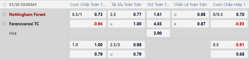 Nhận định, Soi tỷ lệ k&egrave;o Nottingham vs Ferencv&aacute;ros 3h00 ng&agrave;y 30/1: Tạm biệt top 8 - Ảnh 1